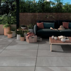 Keramikplatten Feinsteinzeug Outdoor Terrassenfliesen Naturstein-Quarzit-Optik grau marmoriert 80x80x2cm TPL-1136_R+L1 AP RP
