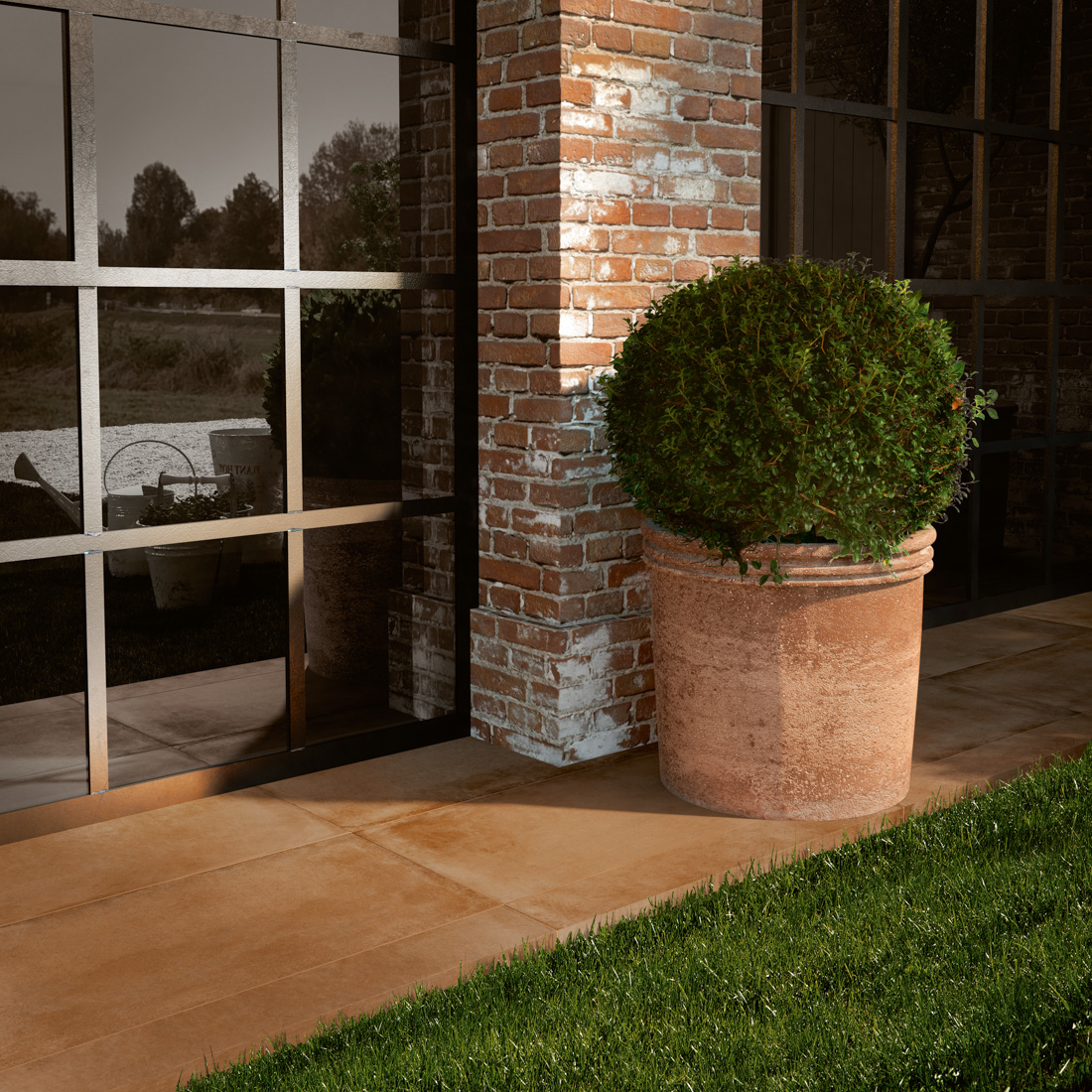 Gartenplatten + Terrassenplatten Terracotta braun oker 50x100x2 COTTO