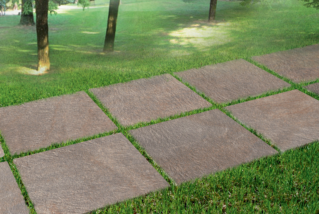 Gartenplatten + Terrassenplatten Naturstein Pietra di Lavis 60x60x2