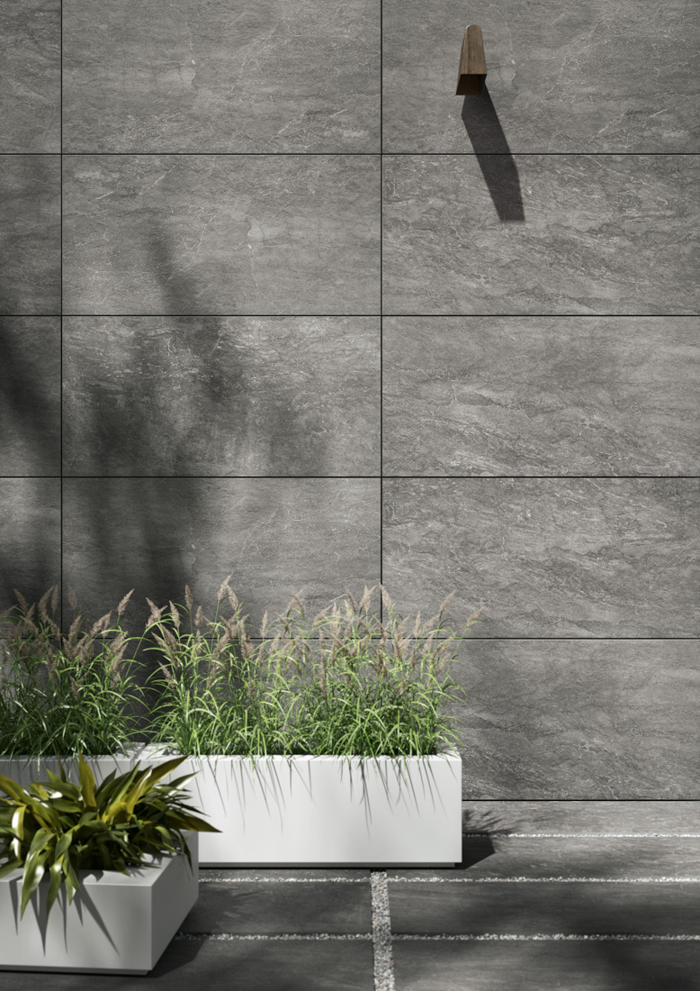 Gartenplatten Terrassenplatten Hart-Kalkstein grau 40x120x2 TRENDY
