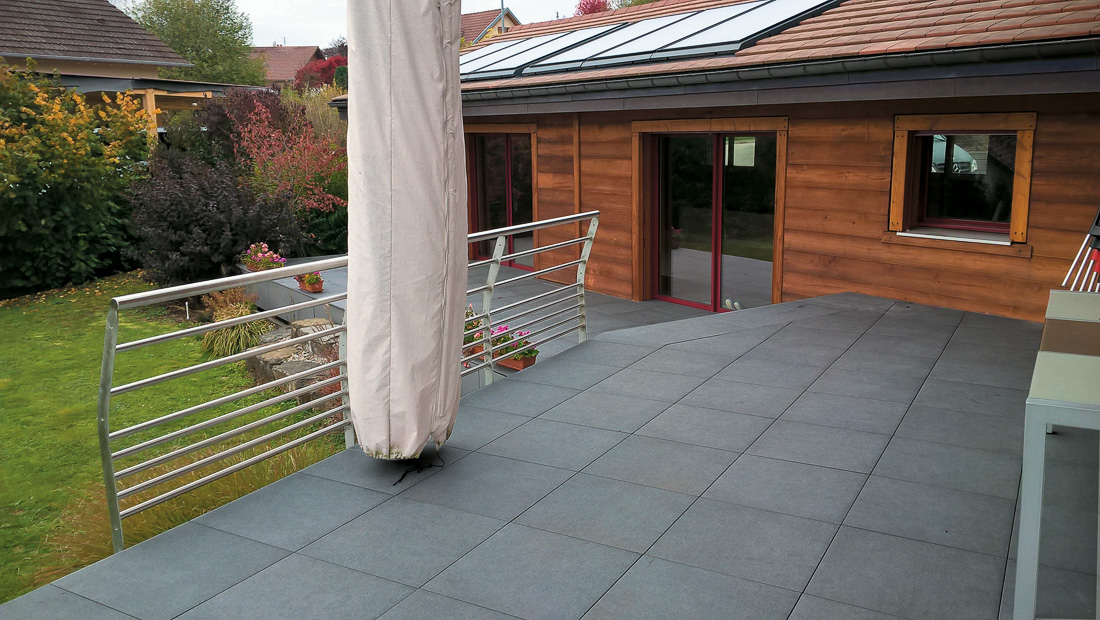 Terrassenplatten Stein grau "monochrom" 60x60x2 QUIET-OPTICS