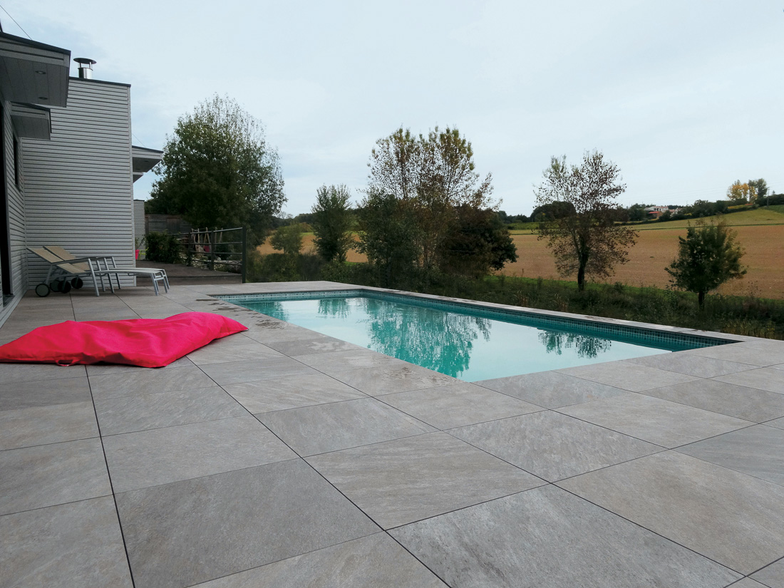 Gartenplatten + Terrassenplatten Naturstein grau 60x120x2 QUARZIT VIVO