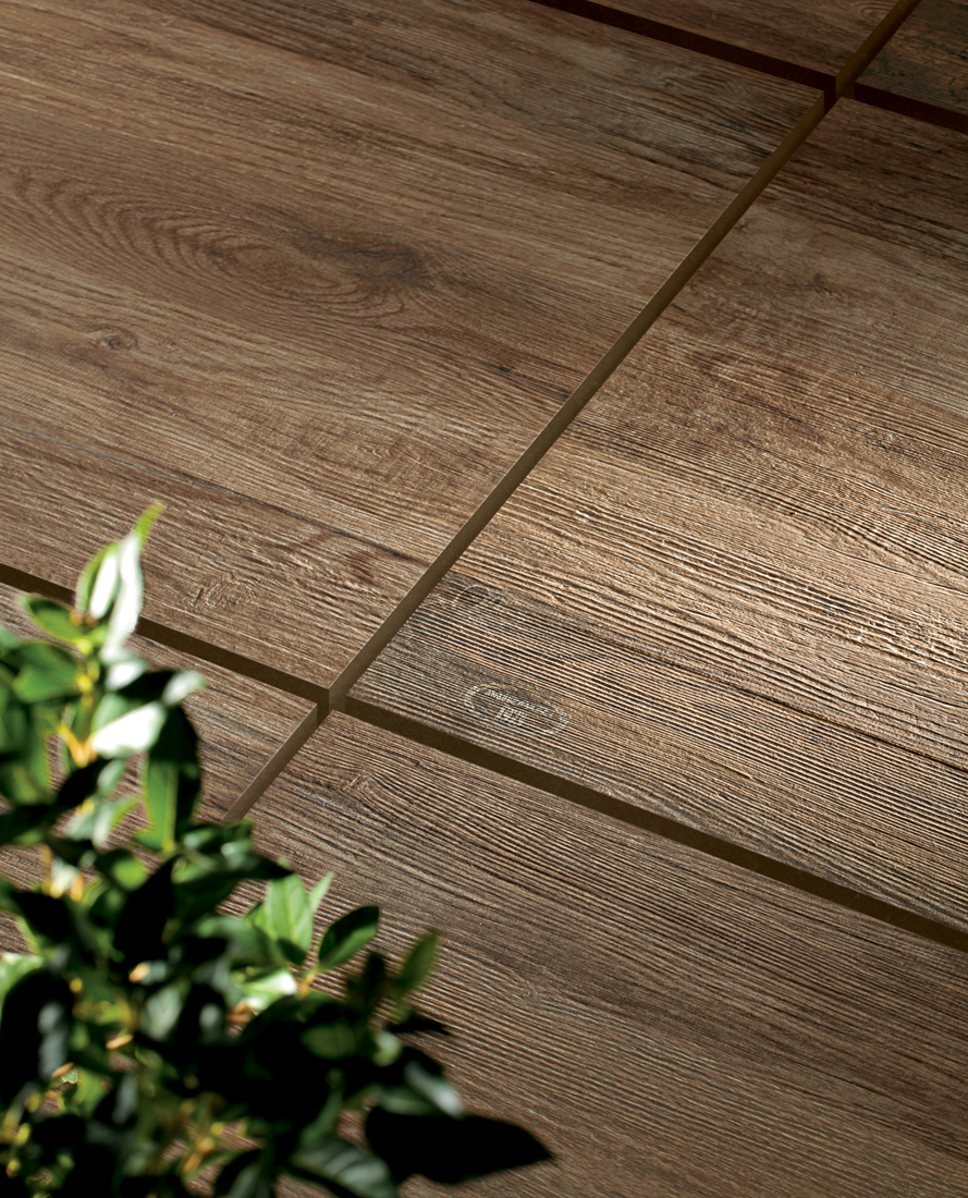 Terrassen- und Gartenplatten Holz braun 60X60x2 SMALL&LARGE